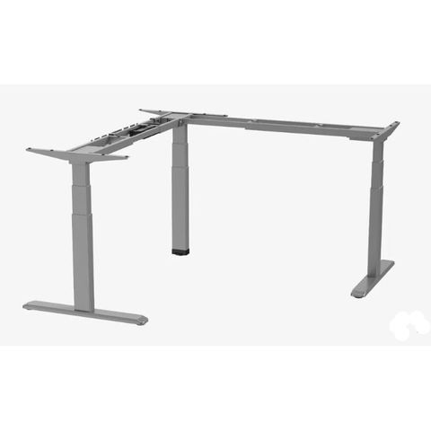 Corner Workstation Electric Frame Only 150kg cap Silver