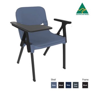 Progress Tablet Armchair  PP Shell Alu Legs Stacking