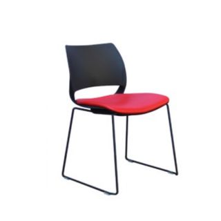 Vogue Visitor Chair Black Sled Seat Pad Stacking 110kg