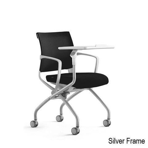Quattra Training Chair with Arms & Tablet on Castors 140kg Blk