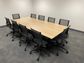 Mia Boardroom Table Sharknose Top Dual colour Base
