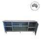 View Credenza with Glass Middle Doors & Solid Melamine End Doors