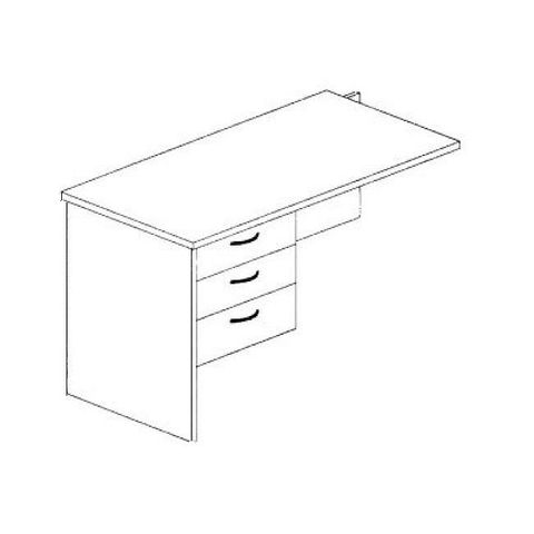 Bourke Return 3 Small Drawers L900xD450xH725mm L1