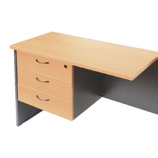 Rapid Worker Fixed Pedestal 3 Drawers Beech/Ironstone