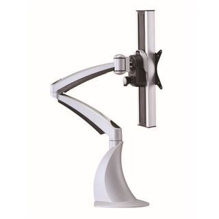 LA7 Single Monitor Arm clamp & grommet Silver