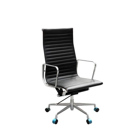 Aero HB Executive Chair with Arms 110kg Blk Leather