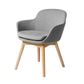 Aspen Tub Chair 4leg Timber. Fab:Light Grey 120kg