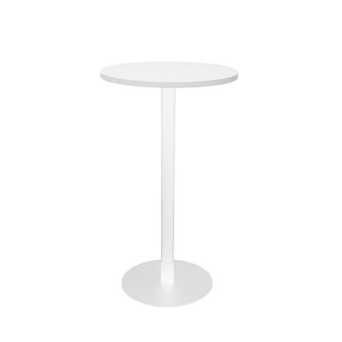 Disc Base Bar Table H1085mm 600mm Diam White Top & Frame