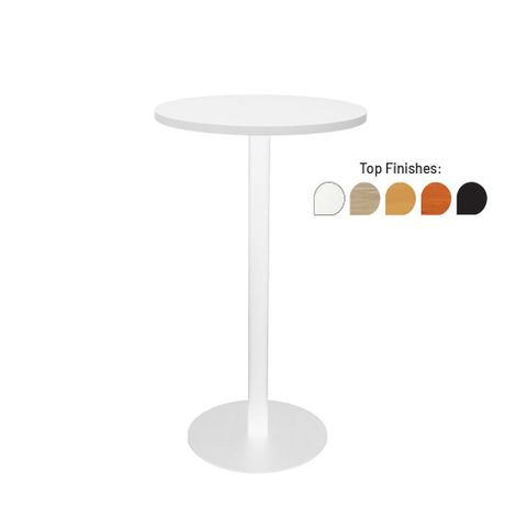 Estillo Bar Table Round 600mm dia H1050mm White