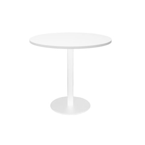 Disc Base Table H745mm 900mm Diam White Top & Frame