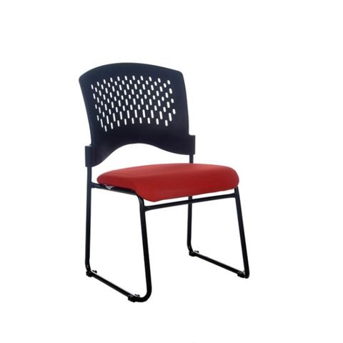 Jupiter Visitor Chair Black Frame Stacking 110kg RED