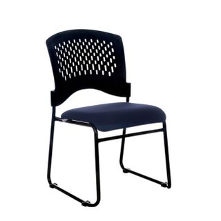 Jupiter Visitor Chair Black Frame Stacking 110kg NAVY