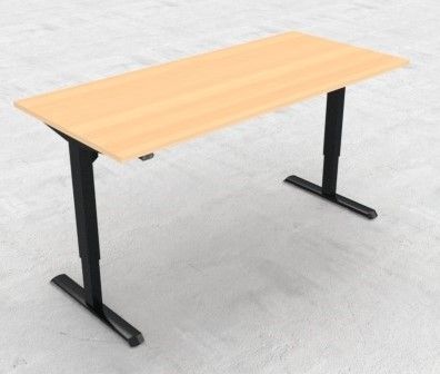 DM33 1700x750mm Electric Desk Adj Rail Blk L2