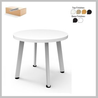 Eternity Coffee Table 500mm Diam 4Leg White Boxed