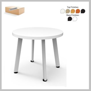 Eternity Coffee Table 500mm Diam 4Leg White Boxed