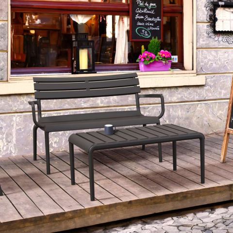 Siesta Paris Bench 2Seat moulded PP UV resistant 150kg