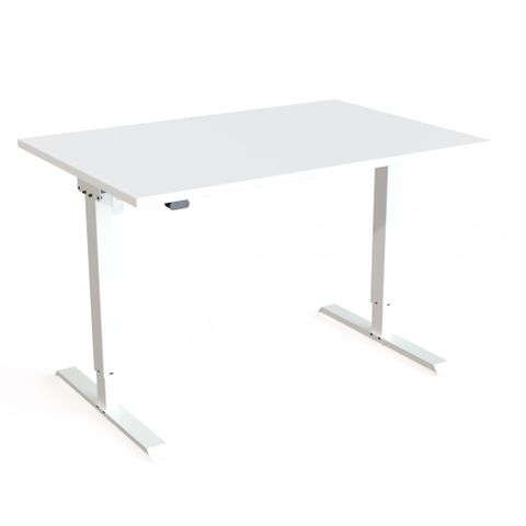 DM33 1200x700mm Electric Desk Fxd Rail Wht L1