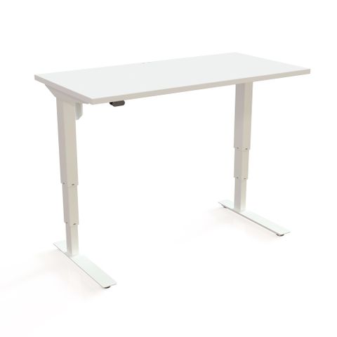 DM37 Electric Desk L1200xD600mm  White Fr L1 Top