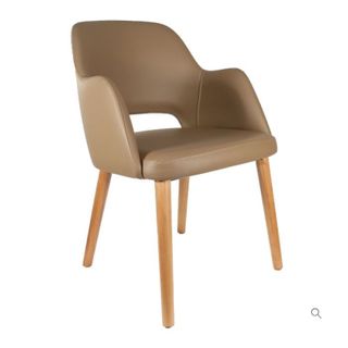 Sorbet Chair with Arms Timber Legs 150kg Vinyl