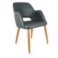 Sorbet Chair with Arms Timber Legs 150kg Vinyl