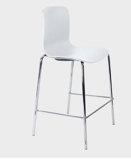 Acti Bar-Stool H630mm Chrome 4-leg frame White Shell 110kg