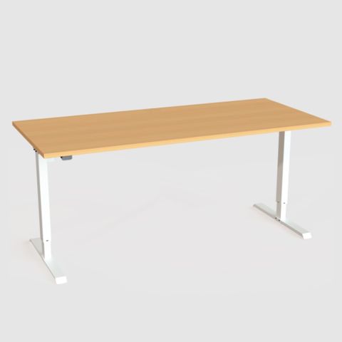 DM33 1600x800mm Electric Desk Fxd Rail White L2