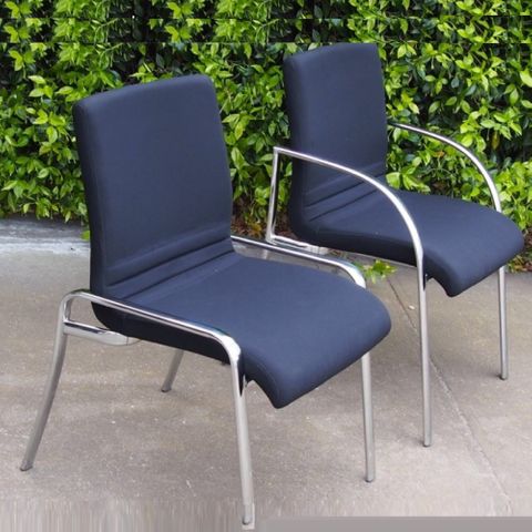 Nexus Visitor Chair No Arms 4 Legs Chrome 200kg SE Vinyl