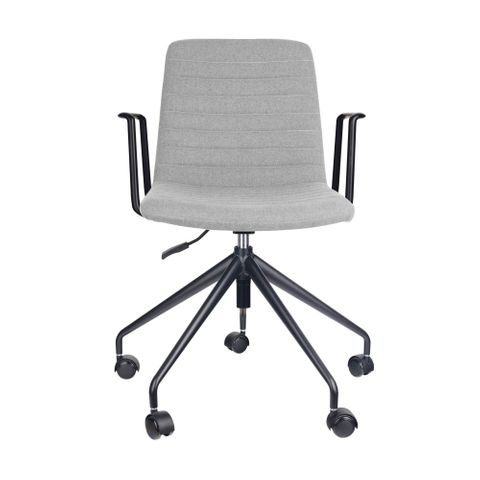 Pixel Meeting Chair w Arms 5 Star Castor Upholstered 120kg