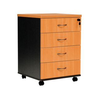 Logan Mobile Pedestal 4 Small Drawers Dual Colour