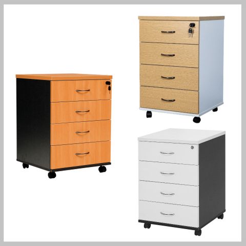 Logan Mobile Pedestal Range - 4Small Drawers