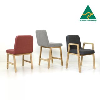 A-Chair 4-leg with Arms  Timber Frame Upholstered