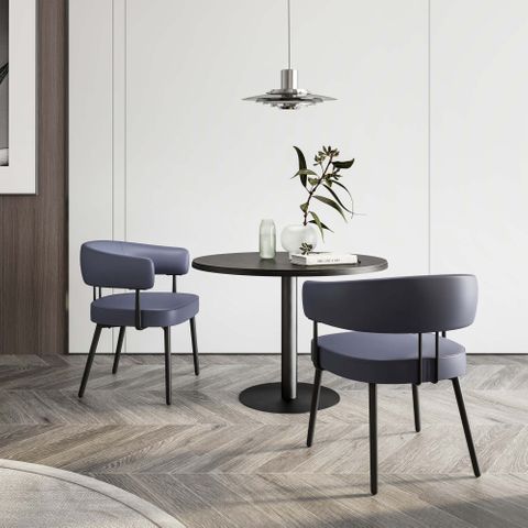 Hera Breakout Chair  Black upholstered PU 135kg