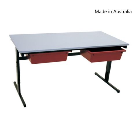 Height adjustable T-leg table 1200 x 600mm