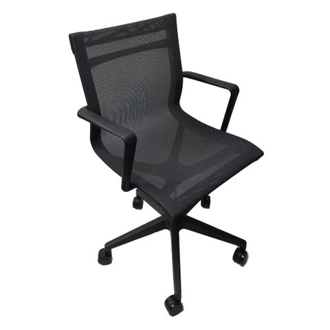 AMPM 130 Office Chair with Arms, Dark Grey Mesh