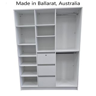 Bookcase Wardrobe Unit-Shelves+HangingStorage+Dr