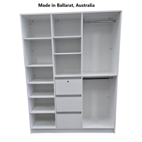 Bookcase Wardrobe Unit-Shelves+HangingStorage+Dr