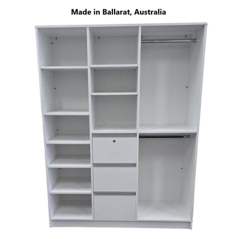 Bookcase Wardrobe Unit-Shelves+HangingStorage+Dr