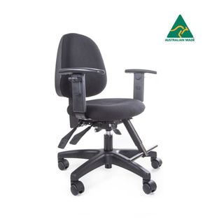 Alter Office Chair with Arms 80mm Gas 110kg Apollo Black