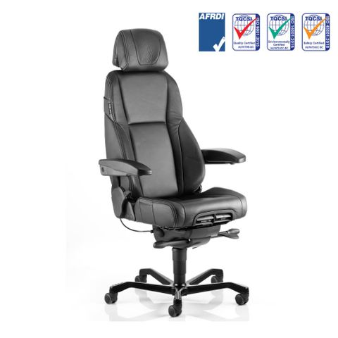KAB Director II Chair w/Headrest 24/7 200kg Delux Leather