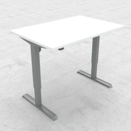 DM33 1200x700mm Electric Desk Fxd Rail Sil L1