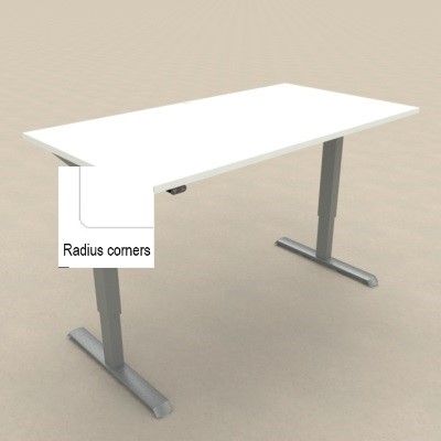 DM33 1200x800mm Electric Desk Fxd Rail Sil L1 Rad