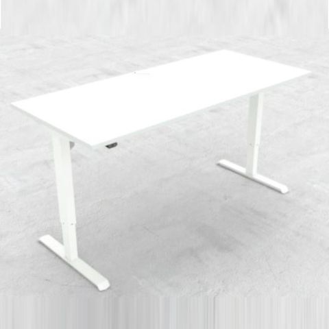 DM33 1200x800mm Electric Desk Fxd Rail Wht L1