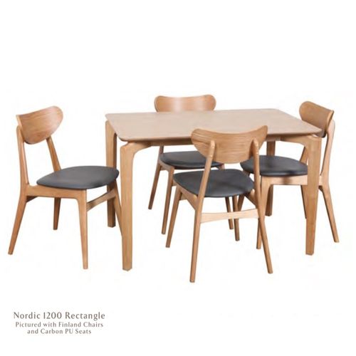 Nordic Rectangle Table L1200xD800xH750mm Rubberwood