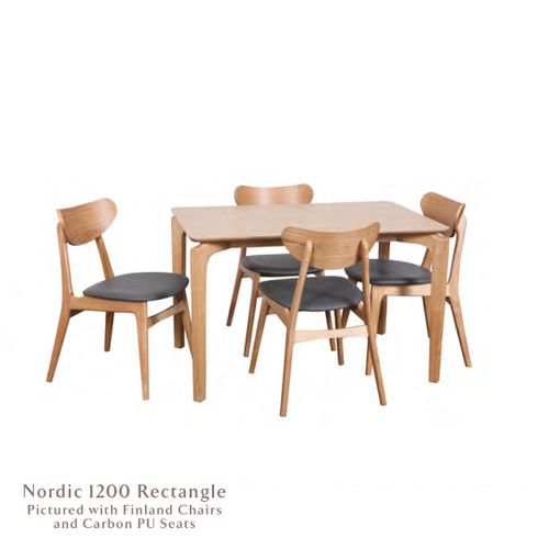 Nordic Rectangle Table L2100xD1000xH750mm Rubberwood