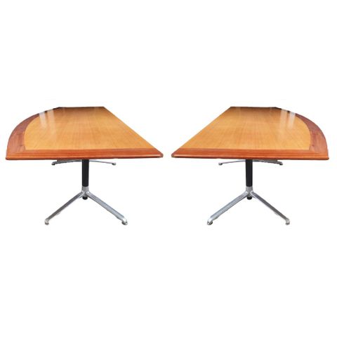 Secondhand Boardroom Table, 2 piece Bow Tops