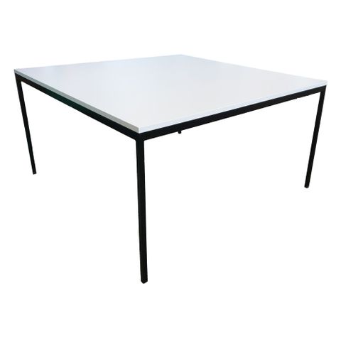 Linear Meeting Table 1500x1500xH795mm. Top Polar White Melamine