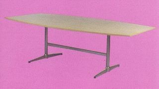 Table Boardroom Boatshape Top 2400x1200 & Erin PC Frame L1