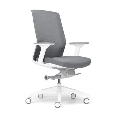 Aveya Mesh Back Chair with Arms, White Frame. 140kg