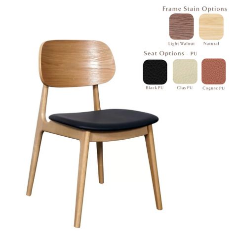 Bergen Dining Chair Timber Frame Seat Pad PU