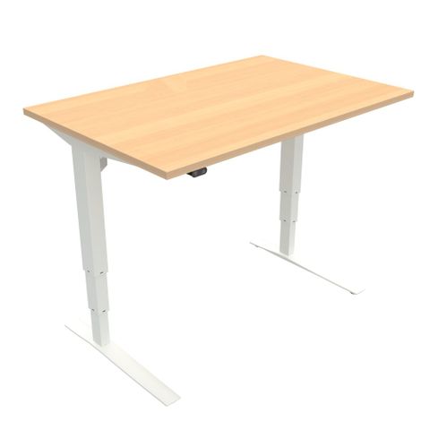 DM33 1350x750mm Electric Desk Adj Rail Wht L2